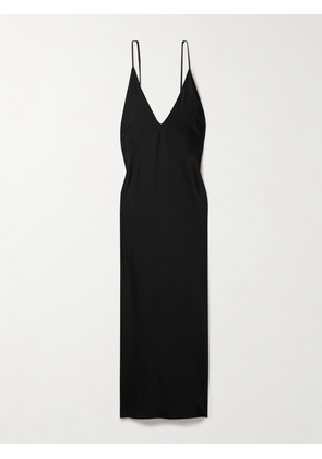 LESET - Barb Open-back Washed-satin Maxi Dress - Black - x small,small,medium,large,x large