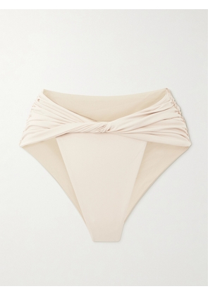 Magda Butrym - Twist-front Ruched Bikini Briefs - Neutrals - FR34,FR36,FR38,FR40,FR42
