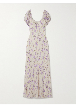 LoveShackFancy - Madara Floral-print Crepe De Chine Maxi Dress - Purple - xx small,x small,small,medium,large,x large