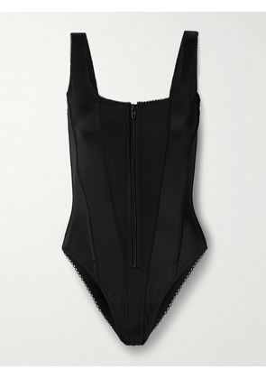 Balenciaga - Picot-trimmed Swimsuit - Black - XS,S