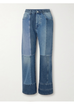 Fortela - Patchwork Straight-leg Jeans - Blue - 24,26,27,28,29,30,31