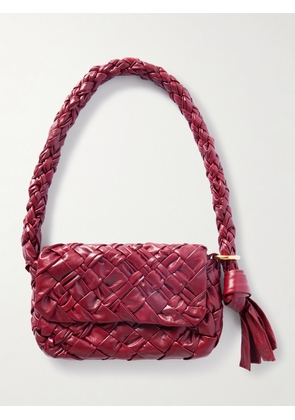 Bottega Veneta - Kalimero Città Gathered Intrecciato Leather Shoulder Bag - Burgundy - One size