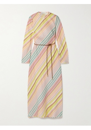 Zimmermann - Halliday Belted Striped Linen Maxi Dress - Multi - 00,0,1,2,3,4