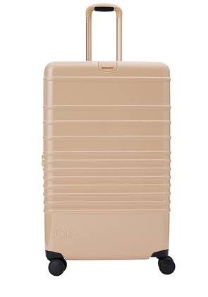 BEIS The Glossy Large Check-In Roller in Beige.