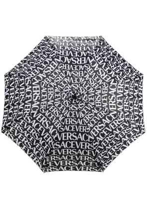 Versace logo-print umbrella - Black