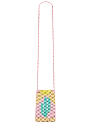 Mercedes Salazar X Revolve Cactus Beaded Handbag in Pink.