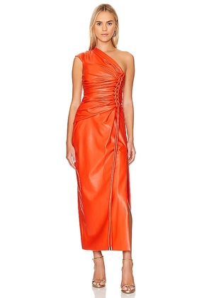SIMKHAI Orson One Shoulder Gown in Orange. Size 2, 4.