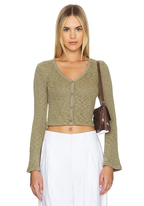 LA Made Abbey Button Up Cardi in Sage. Size L, S, XL/1X, XS.
