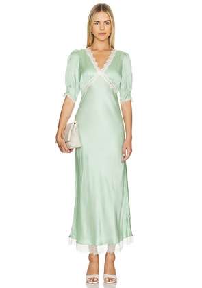 RIXO Annina Dress in Green. Size L, S, XL, XS.