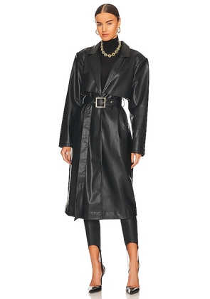 WeWoreWhat Faux Leather Trench in Black. Size XS.