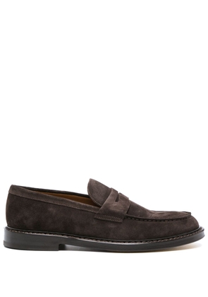 Doucal's penny-slot suede loafers - Brown