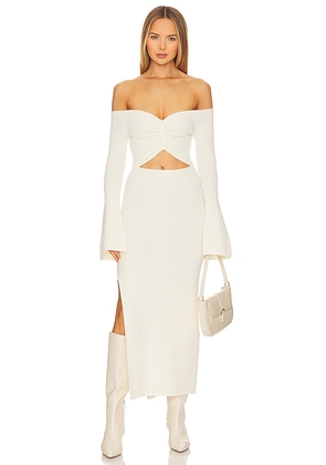 Shona Joy Eve Midi Dress in White. Size M, XL.