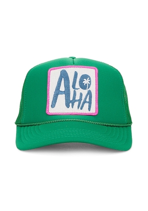 Friday Feelin Aloha Hat in Green.