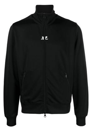 Courrèges logo-patches zip-up sweatshirt - Black