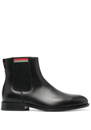 Paul Smith stripe-detail leather ankle-boots - Black