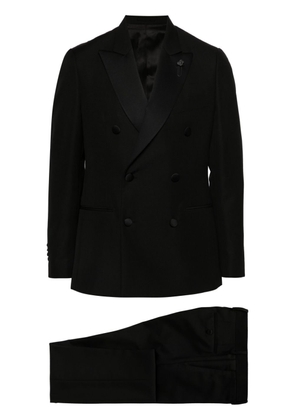 Lardini double-breasted wool-blend suit - Black