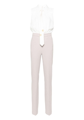 Elisabetta Franchi tie-detail crepe jumpsuit - White