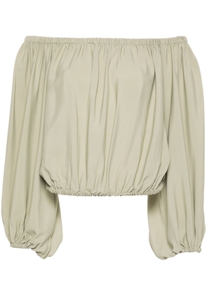 Federica Tosi square-neck elasticated blouse - Green