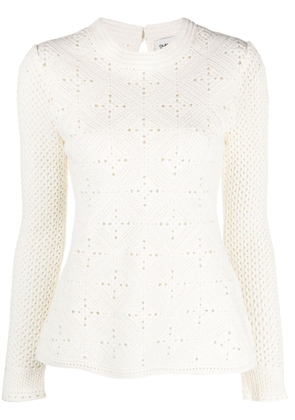 Claudie Pierlot pointelle-knit long-sleeve top - White