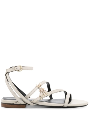 Patrizia Pepe Fly-plaque leather sandals - White