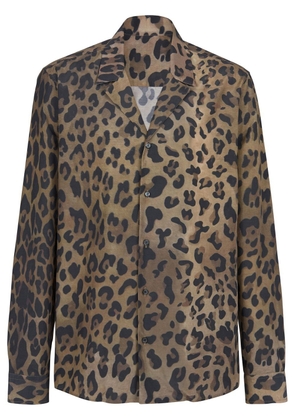 Balmain leopard-print shirt - Brown