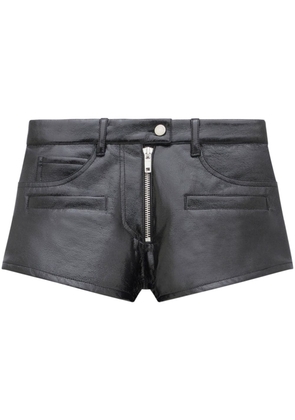 Courrèges grained-texture mini shorts - Black