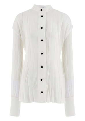 Ferragamo crinkled sheer organza shirt - White