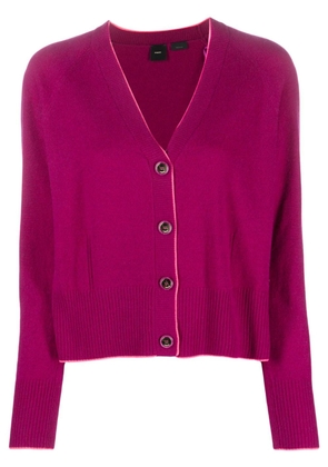 PINKO contrast-trim wool-cashmere cardigan - Purple
