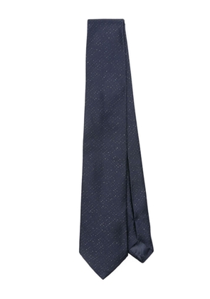 Emporio Armani glitter-detail silk-blend tie - Blue