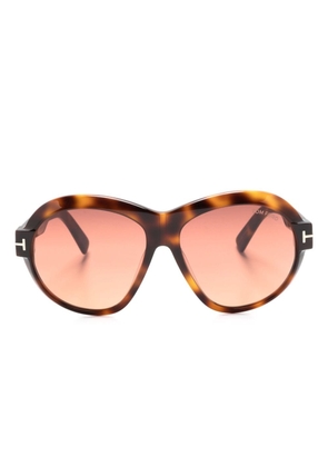 TOM FORD Eyewear Inger oversize-frame sunglasses - Brown