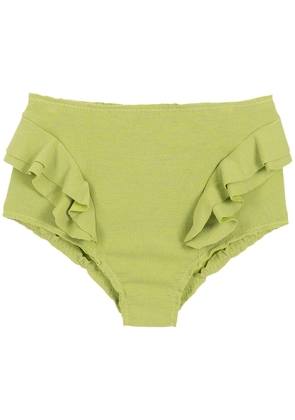 Clube Bossa ruffle-trimmed high-rise bikini bottoms - Green