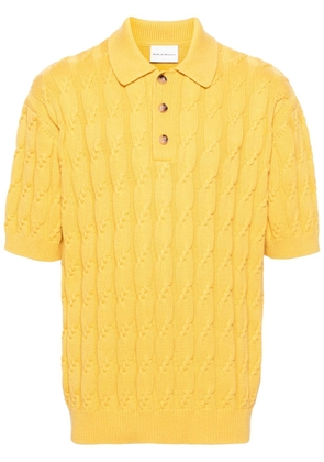Drôle De Monsieur cable-knit polo jumper - Yellow