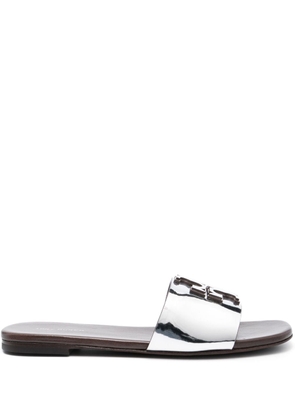 Tory Burch Ines logo-plaque flat sandals - Silver