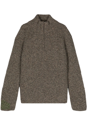 Maison Margiela speckle-knit wool blend jumper - Brown