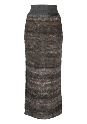 DESTREE Lynette knitted midi skirt - Brown