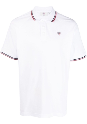 Rossignol logo-patch cotton polo shirt - White