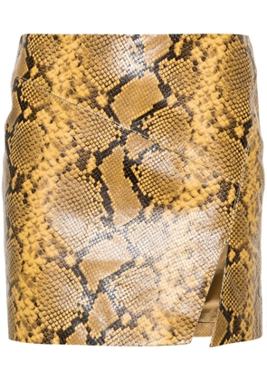 ISABEL MARANT snakeskin-print leather miniskirt - Neutrals