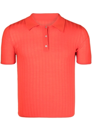 Dion Lee ribbed-detail polo shirt - Red