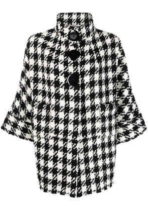Charlott check-pattern crop-sleeve jacket - Black