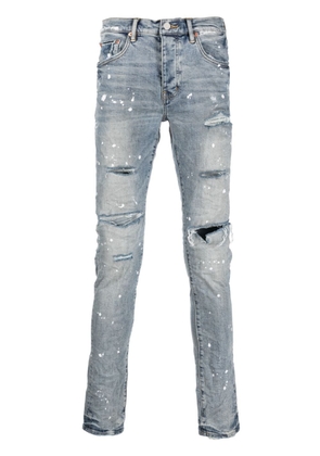 Purple Brand ripped-detail mid-rise jeans - Blue
