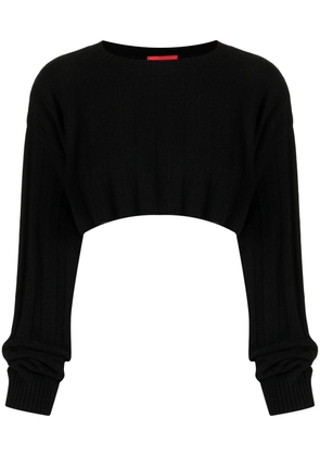 Cashmere In Love Remy ribbed-knit cropped jumper - Black