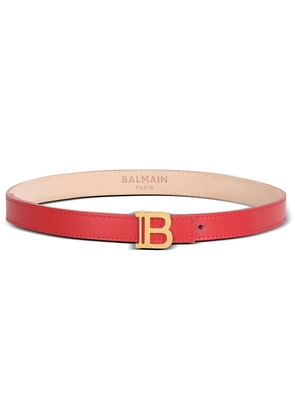 Balmain logo-buckle leather belt - Red