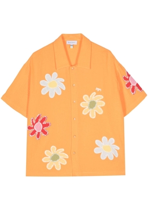 Mira Mikati floral-embroidered cotton shirt - Orange