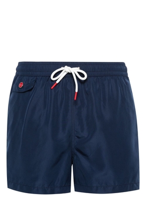 Kiton logo-embroidered swim shorts - Blue