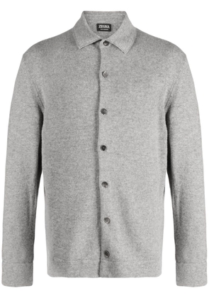 Zegna classic-collar cashmere cardigan - Grey