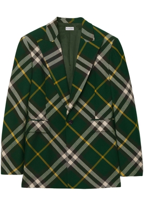 Burberry Check wool tailored blazer - Green