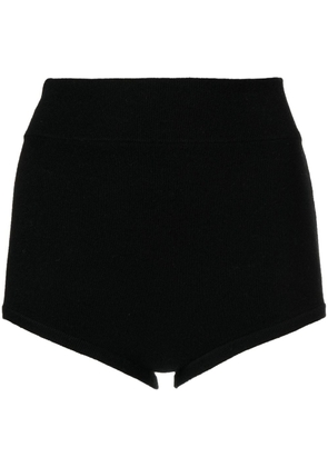 Cashmere In Love Felix knitted logo-patch shorts - Black