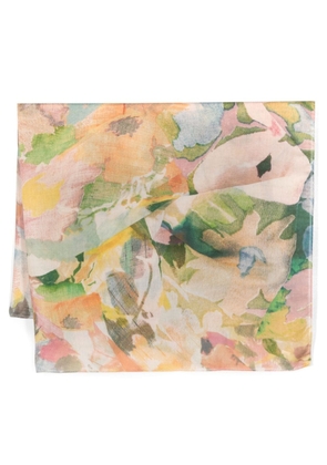 Paul Smith abstract-print semi-sheer scarf - Green