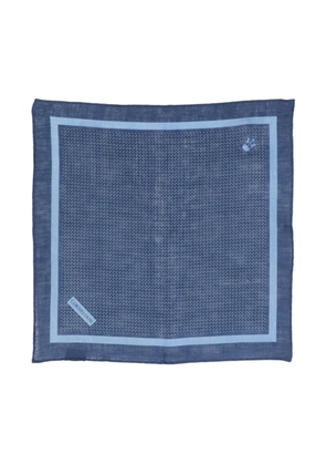 Corneliani logo-print linen handkerchief - Blue