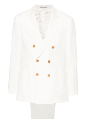 Brunello Cucinelli linen double-breasted suit - White